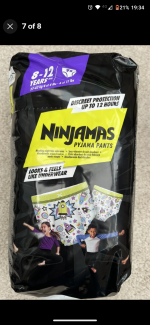 Pampers Ninjamas Pyjama Pants Unisex Hearts, 8 - 12 Years, 9 Pyjama Pants